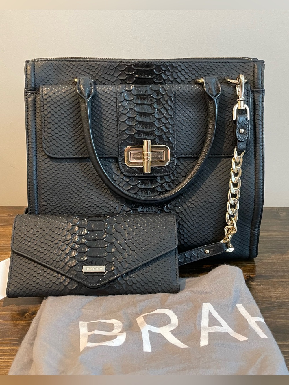 Brahmin Black Harkness Caroline Satchel